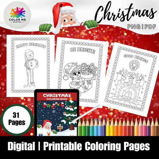 Printable Christmas Coloring Pages For All Ages Available In PDF and PNG To Use In Procreate